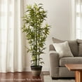 thumbnail image 5 of 6" Artificial Bamboo Tree with Green Trunks and Realistic Leaves for Indoor Home Decor by Pure Garden, 5 of 6