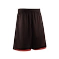 thumbnail image 1 of TOPTIE Men's 7" Reversible Basketball Shorts Long Mesh Sports Shorts Double Sided-black/red-M, 1 of 6