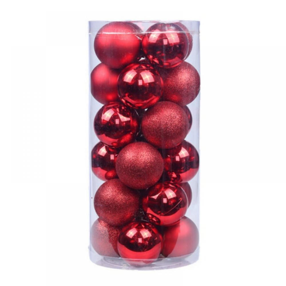 Gracejoful 24Pcs Christmas Ball Ornaments for Xmas Tree,Red Shatterproof Christmas Decorations Hanging Ball for Holiday Party Decoration