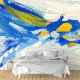 thumbnail image 2 of IDEA4WALL 6pcs Abstract Painting Peel and Stick Wallpaper Removable Wall Murals Large Wall Stickers for Home Decoration, 100"x24", 2 of 5