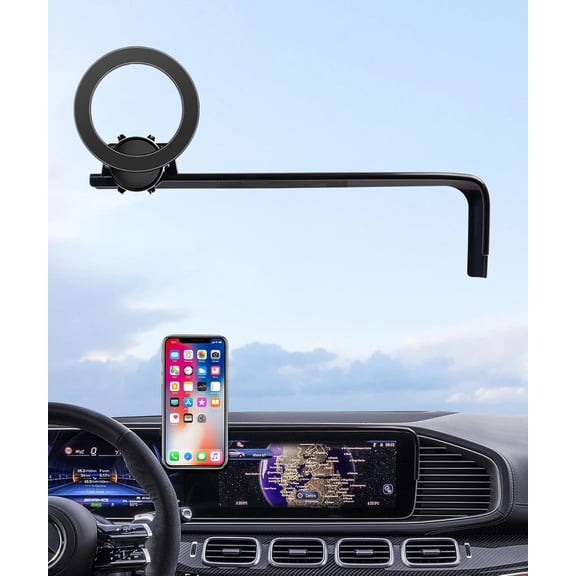 Car Phone Holder for Mercedes Benz GLE-Class/GLS-Class 2020-2026 Accessories 12.3-Inch Digital Instrument Cluster Screen Fixed Clip, 360° Rotation Phone Mount Compatible with MagSafe