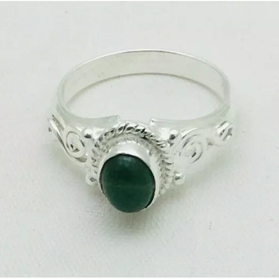 Ring Sterling Sliver 925 Green Onxy Gemstone New Designer Handmade Jewelry