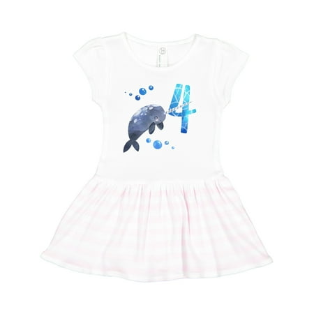 

Inktastic Cute Narwhal 4th Birthday Gift Toddler Girl Dress