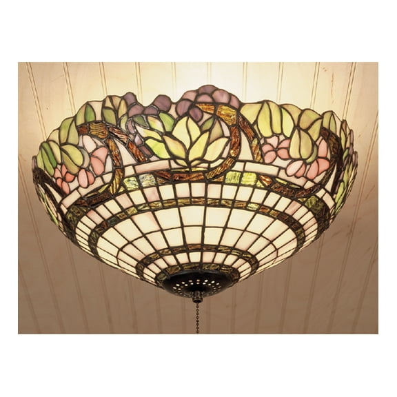 Meyda Tiffany 47608 Handel Grapevine 3 Light 15" Wide Flush Mount Ceiling Fixture -