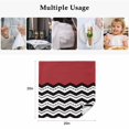 thumbnail image 4 of Black White Chevron Cloth Napkins, Geometric Red Sea Wavy Striped Washable and Reusable Dinner Napkins Set of 6, Table Napkin for Kitchen Party Birthday Wedding Hotel Housewarming 20"x20", 4 of 8