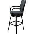thumbnail image 3 of Outdoor/Indoor Swivel Bar Stool 30" Seat - Ofir Arms - Charcoal Fabric - Black, 3 of 6
