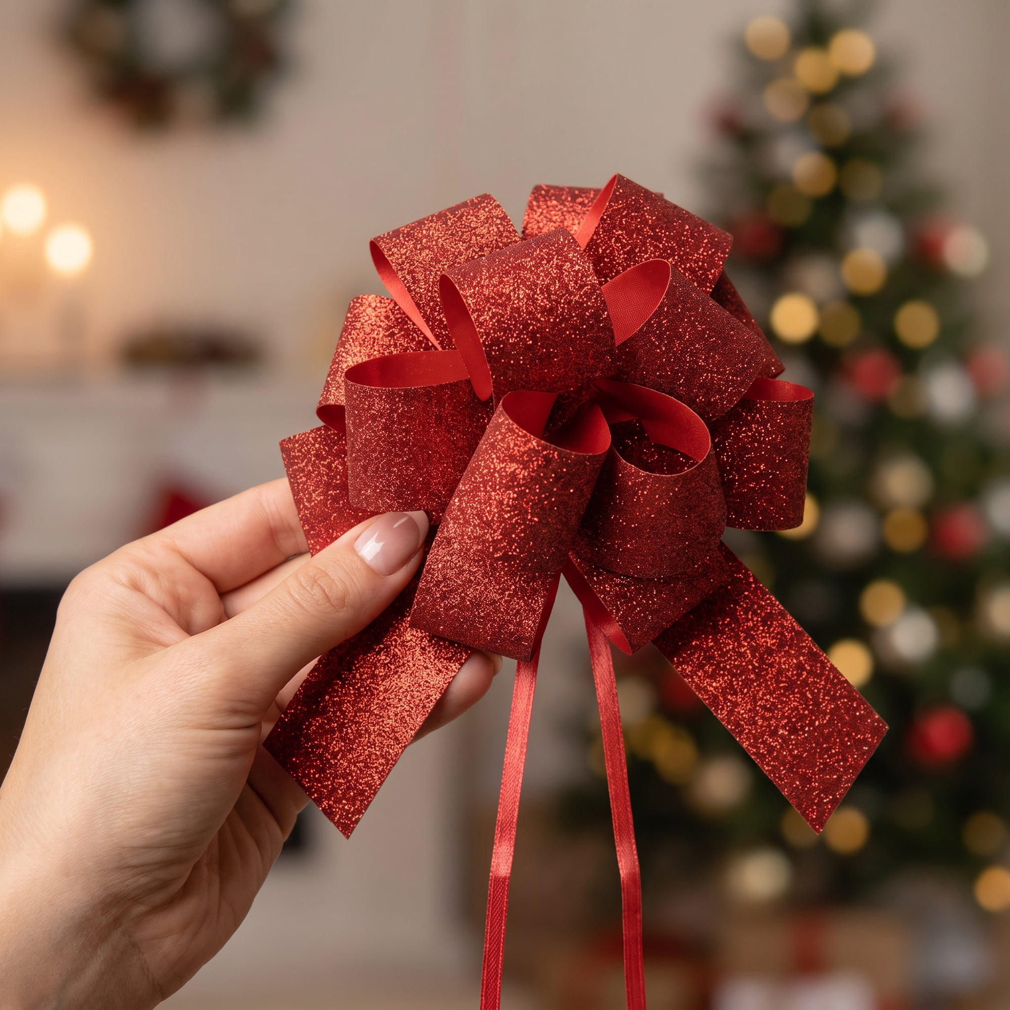 Unique Bargains Multi-Layered Star Bows for Decoration and Gift Wrapping Purposes Dark Red