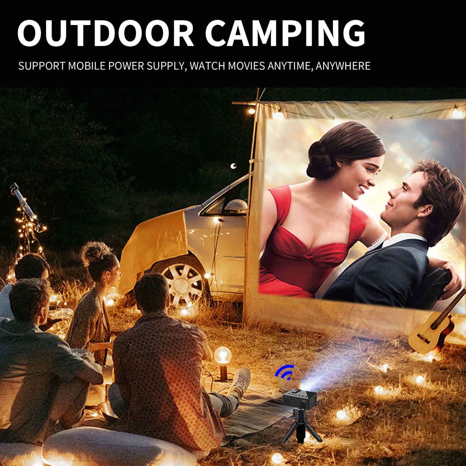 YZEGDCH Tech Portable Mini Projector with Wifi and Bluetooth Home Theater Video Projectors for Outdoor Indoor Bedroom Use Mini HD Home Wireless Phone Projection
