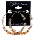 thumbnail image 2 of Mi Amore AB Finish Hoop-Earrings Gold-Tone/Peach, 2 of 2
