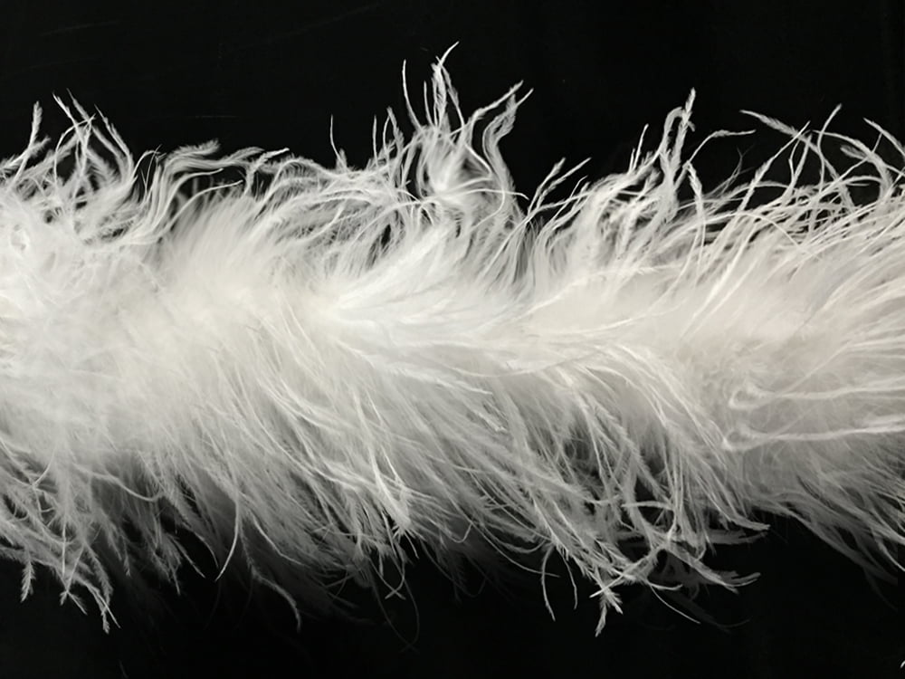1 Piece White Ostrich Feather Boa 3 Ply