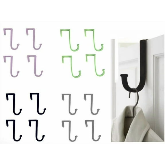 Joy Mangano Huggable Hooks 4-Pack Over-The-Door Hooks, Gray
