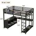 thumbnail image 2 of Bellemave Metal Loft Bed with L-shaped Desk and Storage, Full Size Loft Bed Frame with Open Wardrobe and Shelves, Space-saving Loft Bed for Teens Adults (Full, Black), 2 of 10