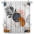 thumbnail image 3 of Abstract Shower Curtain, Boho Shower Curtain Mid Century Shower Curtain Set, Waterproof Waffle Fabric Neutral Shower Curtains for Bathroom Retro Neutral Shower Curtain Decor with 12 Hooks 72x72 Inches, 3 of 6