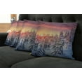 thumbnail image 5 of Ambesonne Forest Throw Pillow Cover 4 Pack, Sunrise at Wintertime, 16", White Red, 5 of 5