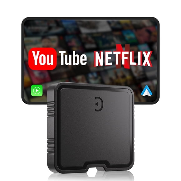 GZPYC Wireless CarPlay Adapter AI Box for iPhone & Android Auto – YouTube & Netflix Support, TF Card Offline Playback, Plug and Play, Wired to