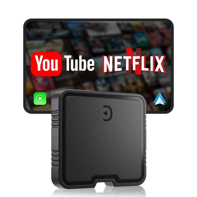GZPYC Wireless CarPlay Adapter AI Box for iPhone & Android Auto – YouTube & Netflix Support, TF Card Offline Playback, Plug