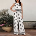 thumbnail image 6 of Enjoytime Vacation Outfits for Women Printed Travel Casual 2 Piece Sets Crew Neck Sleeveless Tops Wide Leg Pants Matching Set, 6 of 6