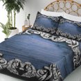 thumbnail image 5 of Ambesonne Victorian Fitted & Top Sheet Set with Shams, Gothic Iron Ornament, Dark Blue Grey, 5 of 8