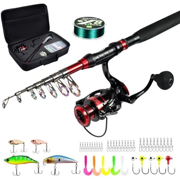 Fishing Rod and Reel Combo Telescopic Pole Kit Fishing Gear Starter Compact Carrier Bag for Freshwater Saltwater$$Sport & Recreation Other