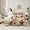 Beige Red, variant on Manfei Kawaii Christmas Snowman 7-Piece Bedding Comforter Set,Polka Dots Bowtie King Bedding Sets,White Red Bed Sheets For Kids,Microfiber Bedroom Decor Reversible