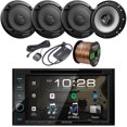 thumbnail image 1 of Kenwood Double-DIN USB Bluetooth DVD Player Multimedia AM/FM Stereo Radio Receiver, 4 x 6.5" 300W 2-Way Coaxial Speakers, SiriusXM Satellite Radio Vehicle Tuner Kit, Speaker Wire, 1 of 5