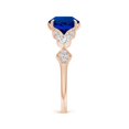 thumbnail image 3 of ANGARA Lab Grown 2.2 Ct Blue Sapphire Engagement Ring with Leaf Motifs for Women in 14K Rose Gold (Size-8mm) | September Birthstone, Anniversary, Jewelry Gift for Women | Lab-Grown Blue Sapphire Ring, 3 of 8