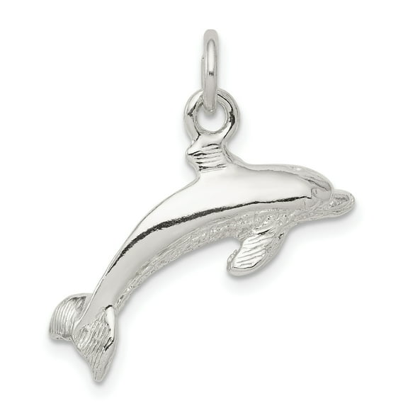 Sterling Silver Polished Dolphin Pendant QC8712
