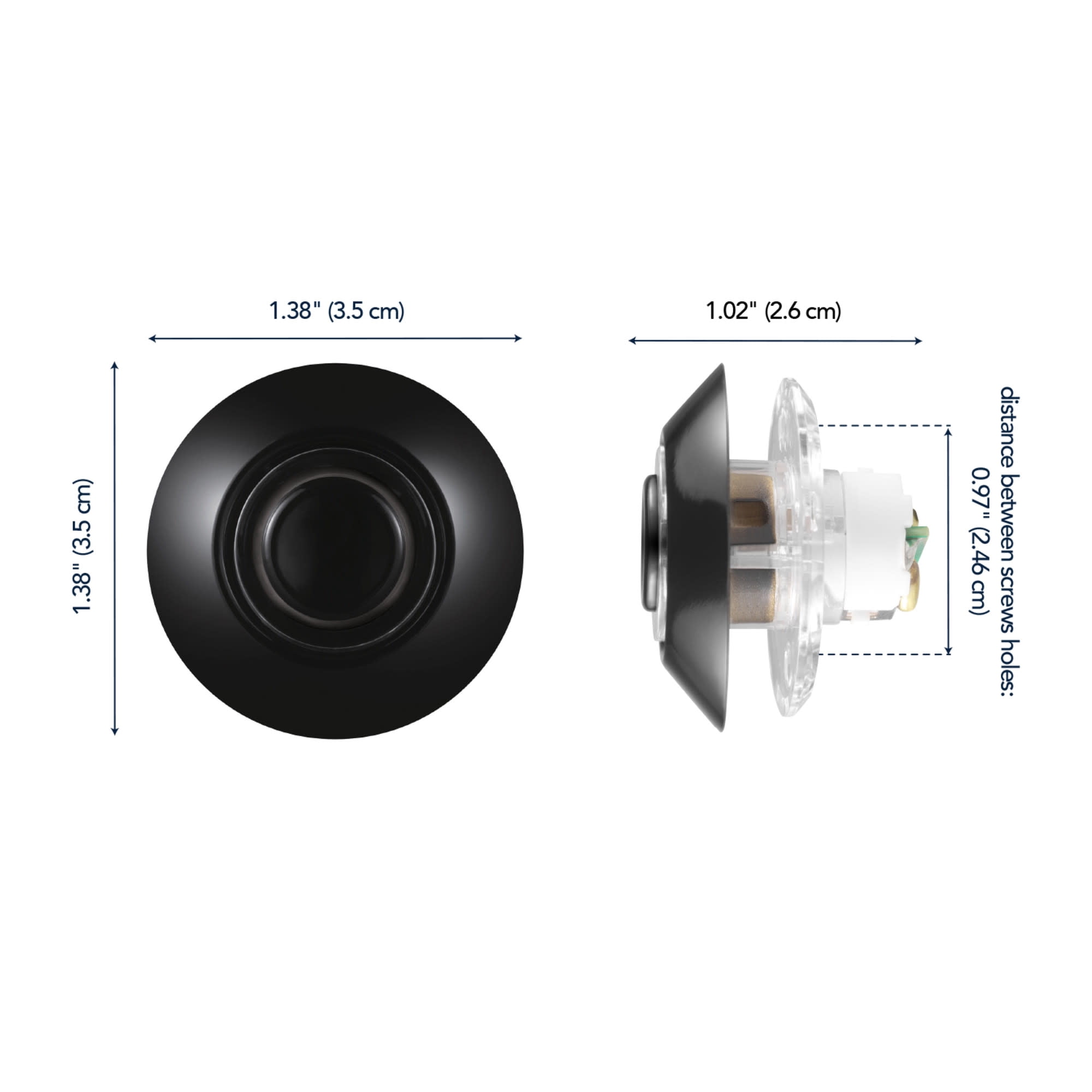 Globe Electric 91009235 Heath Zenith Metal Wired Lighted Push Doorbell Button - Black