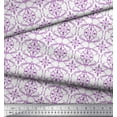 thumbnail image 3 of Soimoi Purple polyester Crepe Fabric Moroccan Damask Decor Fabric Printed Yard 42 Inch Wide, 3 of 3