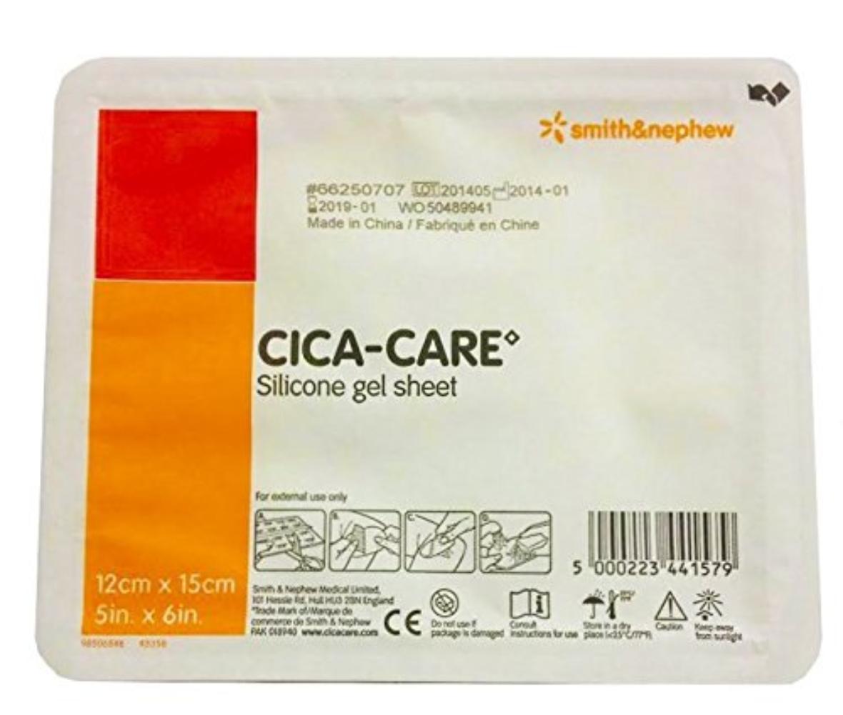 CicaCare Silicone Gel Sheeting 12cm x 15cm, Reduces Appearance of Scars By SMITH NEPHEW INC,USA CicaCare Silicone Gel Sheeting 12cm x 15cm, Reduces Appearance of Scars By SMITH NEPHEW INC,USA