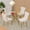 Table and 4 Beige Chairs Gold Leg, variant on Sumdeal 42" Glass Dining Table Room Set for 4,5 Pieces Glass Dining Table Set for Kitchen