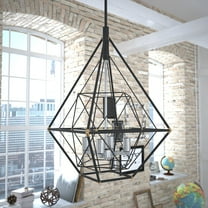 Bartlett 4L Bronze and Nickel Geometric Industrial Pendant Cage Light