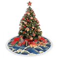 thumbnail image 4 of Christmas Tree Skirt, Japanese Water Wave Christmas Tree Decorations Indoor, Tree Skirts Mat With Tassel Trim for Halloween New Year Holiday Christmas Party Decor 36 Inches, 4 of 7