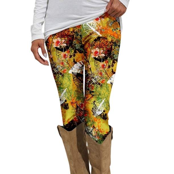 Gibobby Pantalones mujer Cintura Recta Suelta Leggings Algodón Mujer Color Sólido Casual Pantalón Midi Pantalones Bolsillo Pantalones(Amarillo, XXL)
