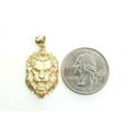 thumbnail image 2 of 14k yellow solid Gold lion Leo head face Pendant charm fine gift jewelry 2.8g, 2 of 12