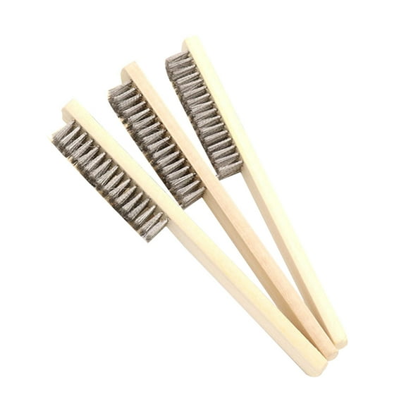 Wire Brush Set for Cleaning 3-Pack Multi Purpose Handle Stainless Steel Wire Scratch Brush for Heavy&Light Cleaning