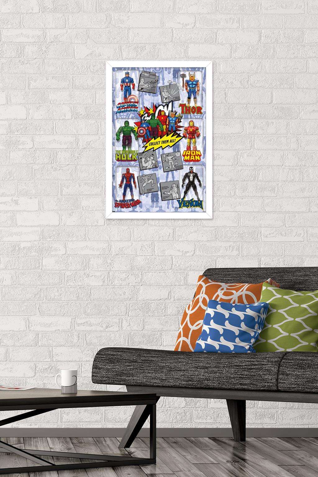 Marvel Comics - Action Figures Wall Poster, 14.725" x 22.375", Framed