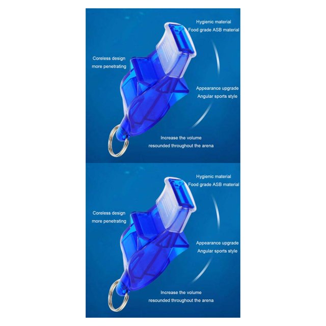 Soidarity Silbato de árbitro ABS, tamaño compacto multicolor con cordón, equipo deportivo, suministros de emergencia, fabricante de sonido Azul claro 2piezas