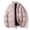 Pink, variant on Men's Puffer Bomber Jackets Stand Collar Midweight Warm Thermal Fall Winter Outerwear with Pockets Big and Tall Pink XXXXL