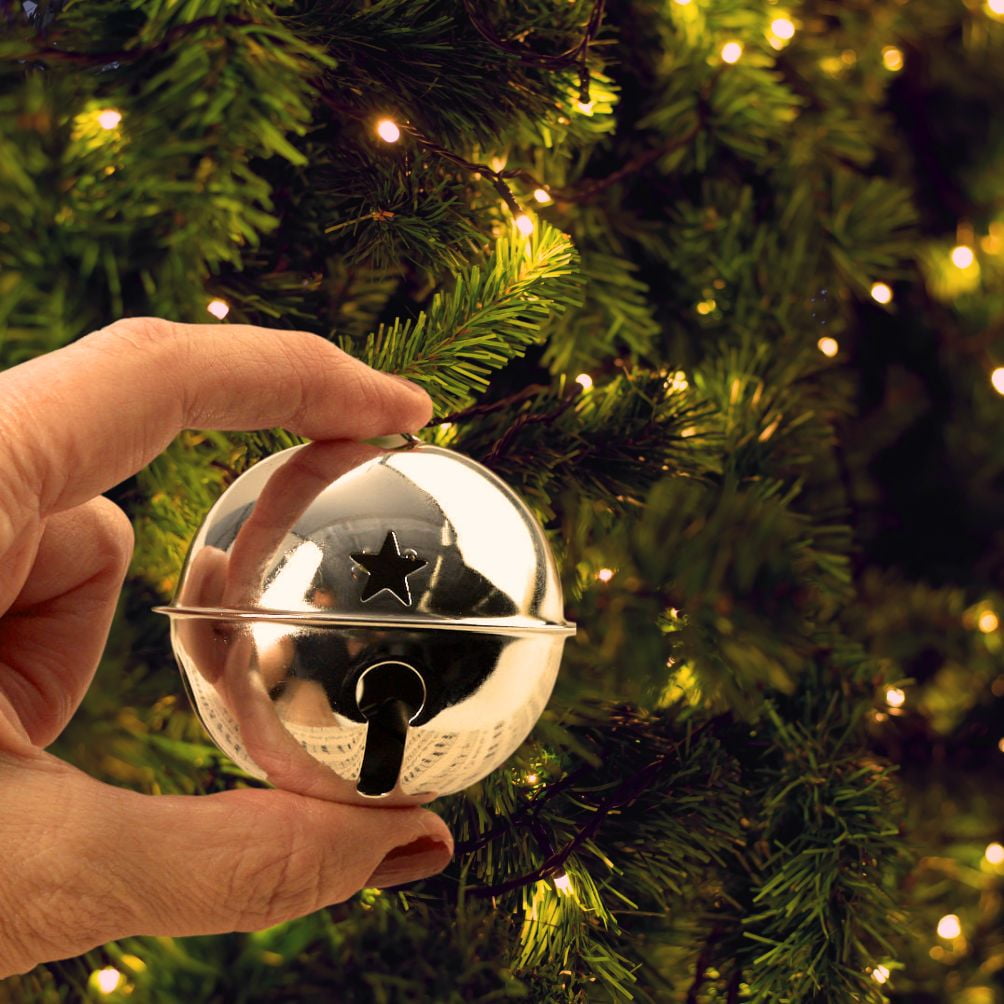 6pc Silver Sleigh Bell Set - for Christmas and Winter Decor - Factory Direct Craft