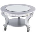 thumbnail image 3 of Bowery Hill Table Basse Ronde Miroir avec Étagère, Argent Mat, 3 of 9