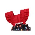 thumbnail image 3 of Kmbangi Baby Girls Christmas Romper, Cartoon Printed Splicing Frilly Jumpsuit, 3 of 7