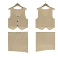 thumbnail image 5 of Zoeecloth 2PCS Womens Summer Outfit Buttons Sleeveless Knit Top and Skirt Set S-XL, 5 of 9