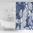 thumbnail image 4 of 54x78 Inch Shower Curtain Decorative Coastal Blue Coral Bathtub Bath Curtains Fabric Waterproof Bathroom Decor Summer Ocean Watercolor Shell Small Stall Shower Curtain Set with 12 Hooks, 4 of 6