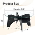 thumbnail image 4 of Noble House 31.5" Round Tempered Glass Coffee Table,Fan-Shaped Bracket,Black, 4 of 10
