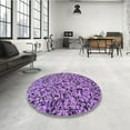 thumbnail image 4 of Ahgly Tapis d'Intérieur Lavable en Machine Carré Violet Transitionnel, 8 Pieds Carré, 4 of 7