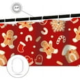 thumbnail image 3 of Christmas Shower Curtain Gingerbread Man Snowflake Holiday Bathroom Decor, Red Christmas Bathtub Curtain with Candy Cane Glove, Fun Cute Winter Bathroom Accessories 70X70IN, 3 of 6