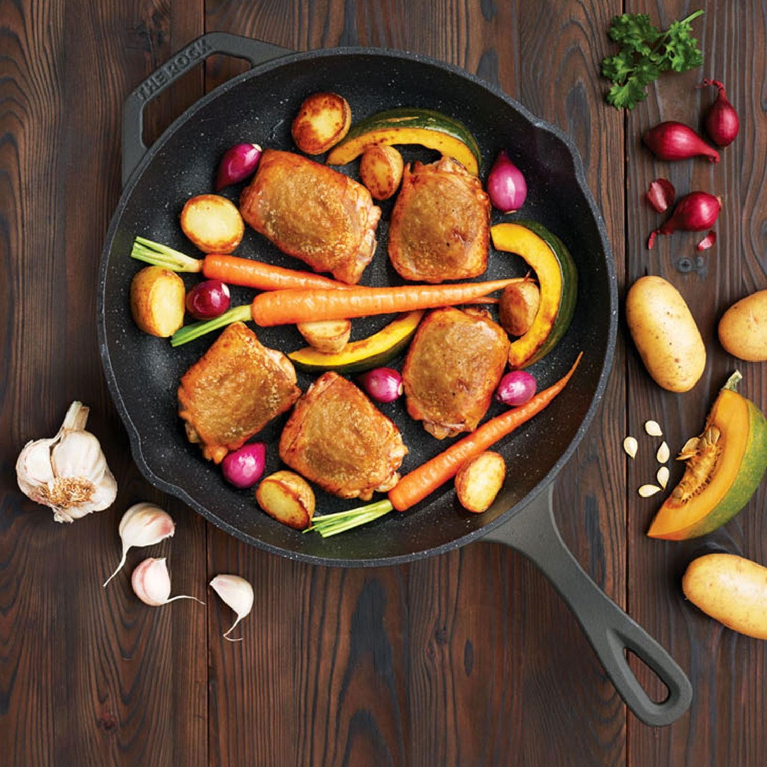 The Rock Fonte d'Acier Poêle 30cm (12") Surface antiadhésive