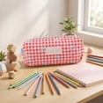 thumbnail image 2 of Cloth Pencil Pouch Makeup Brush Bags - Versatile Travel Organizer for Cosmetics, Toiletries, and Small Gadgets - Perfect Gift for Any Occasion, Lightweight and Stylish Design,Red, 2 of 5