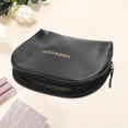 thumbnail image 3 of Unique Bargains 1 Pc Semicircular Drawstring Makeup Bag for Vacation Business Travel PU Black, 3 of 6